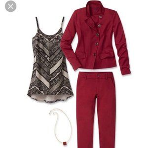 Cabi Ponte Knit Red Pants size 16